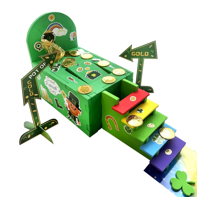TEINSONET St Patrick's Day Leprechaun Trap Kit - St. Patricks Day Decorations Leprechaun Trap Crafts Kit for Kids St Patricks Day Party Supplies (EVA AUTO Trap) - Image 1