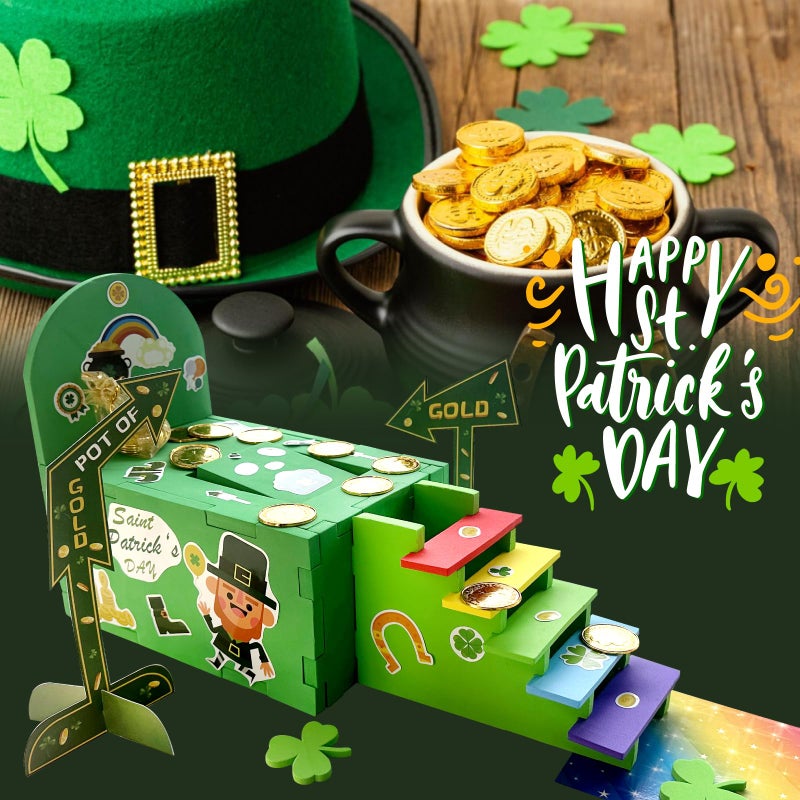 TEINSONET St Patrick's Day Leprechaun Trap Kit - St. Patricks Day Decorations Leprechaun Trap Crafts Kit for Kids St Patricks Day Party Supplies (EVA AUTO Trap) - Image 5