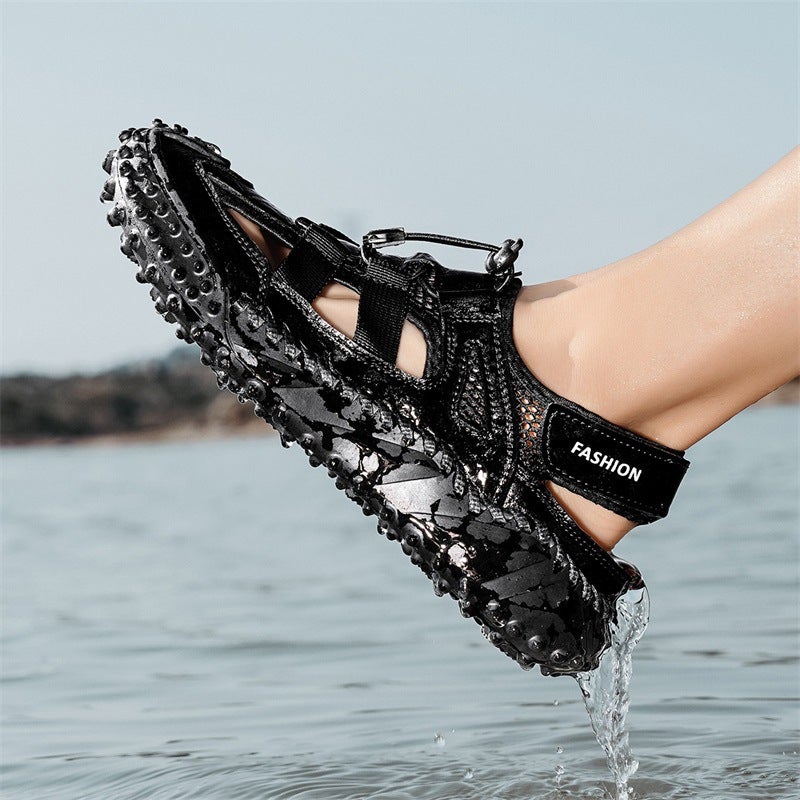 Large Size Sandals Men'S Trendy Slip-On Casual Shoes 2025 Summer Microfiber Leather Shoes - Image 4