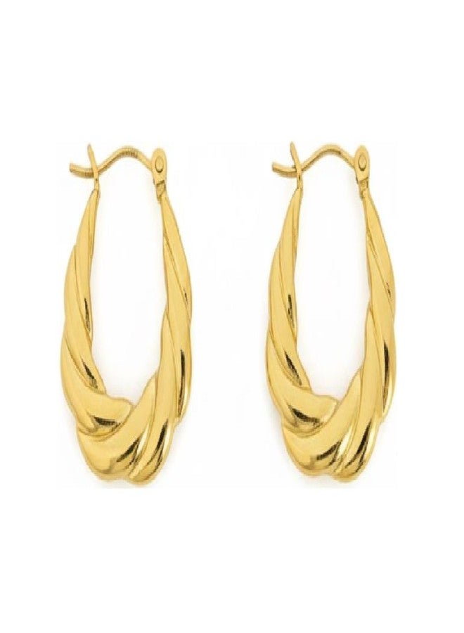 Siddhatva Twisted Gold Hoop Earrings Set for Women Gold Plated Anti Tarnish Stainless Steel Cute Earrings Dangle Hoops Earing for Girls Western Stylish Birthday Gifts Wife - Image 1