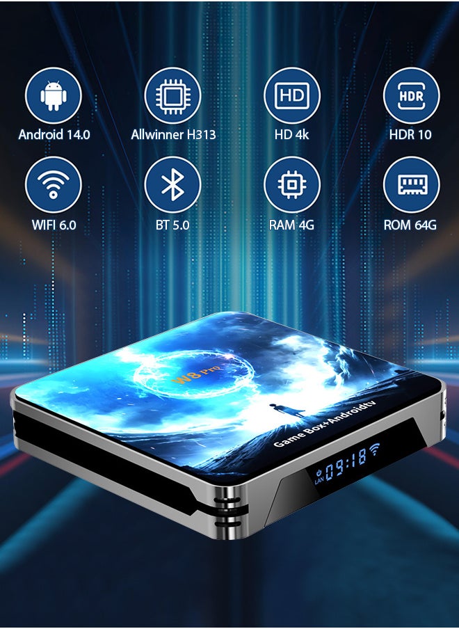 Generic Android 14.0 TV Box with Game Box 2.4G 5G Dual WIFI 6 BT5.0 H.264 4K UHD Smart Media Player(4+64G)  - Image 2