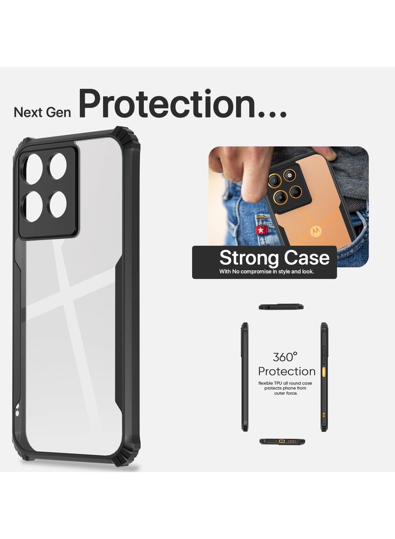 Motorola Moto G15 Back Cover Crystal Clear Transparent Back Ultra Hybrid  Full Camera Protection Raised Edge Bumper Back Case for Motorola G15 - Image 2