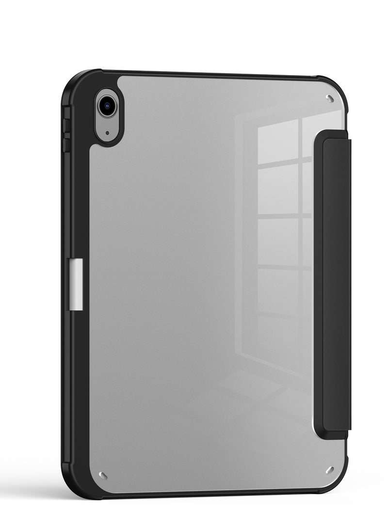 تيرا كفر ايباد تيرا 10.2 بوصة 2021/2020/2019 مع حامل قلم ذكي غطاء ذكي رفيع بمسند 2في 1 أسود/شفاف - Image 4