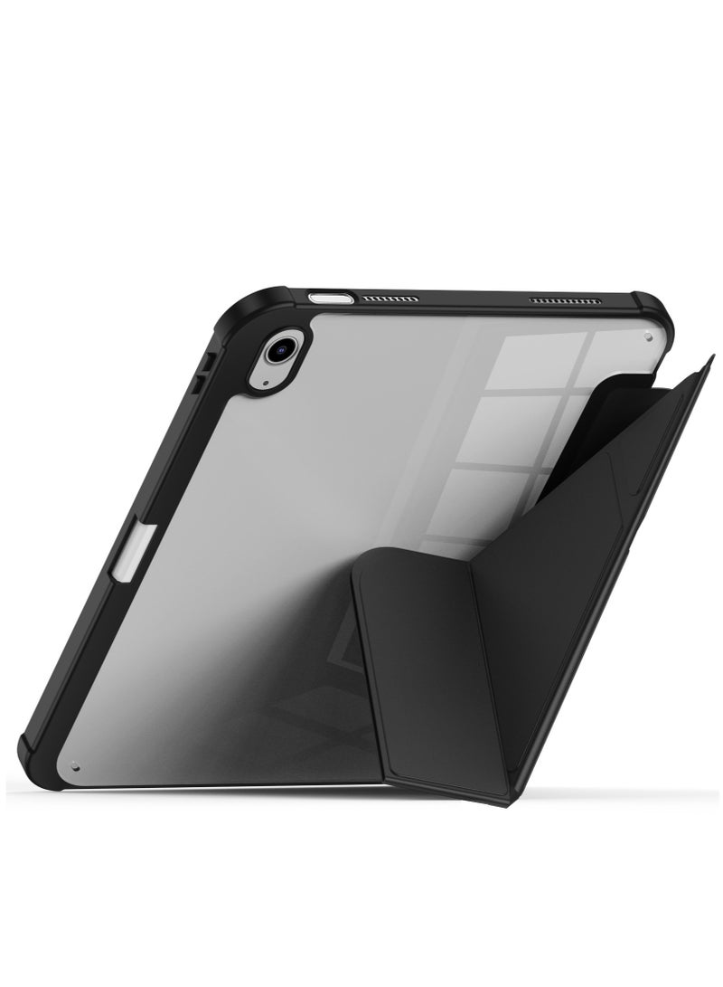 تيرا كفر ايباد تيرا 10.2 بوصة 2021/2020/2019 مع حامل قلم ذكي غطاء ذكي رفيع بمسند 2في 1 أسود/شفاف - Image 5