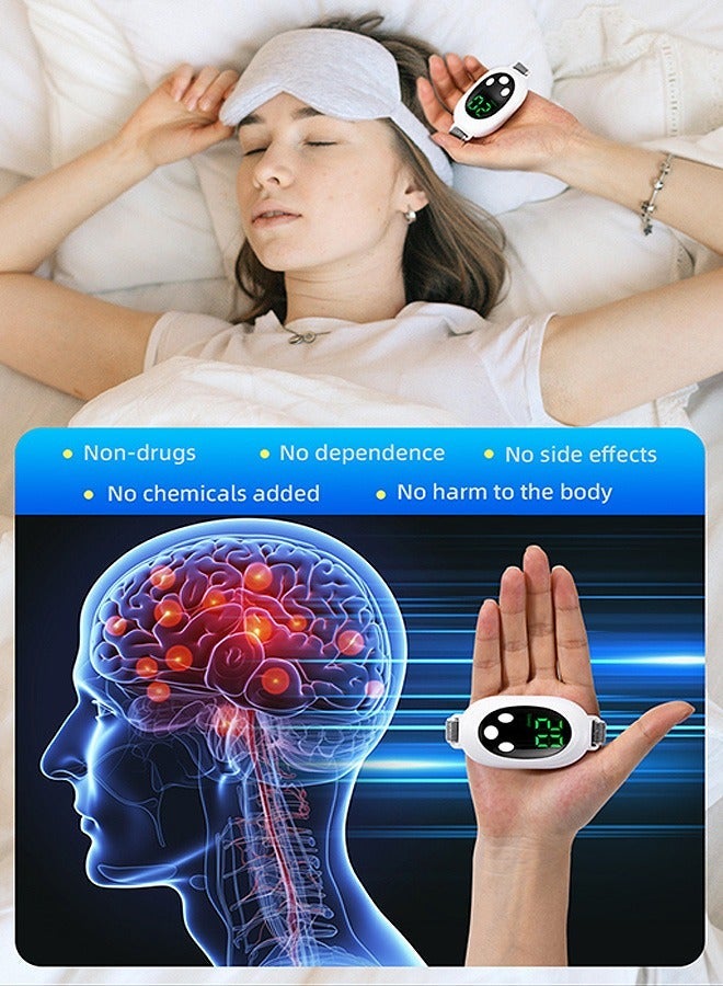 general Relieve Insomnia Instrument, Hand Held Nighttime Sleep Aid Device, Night Anxiety Therapy Relaxatio Pressure (White) - Image 3