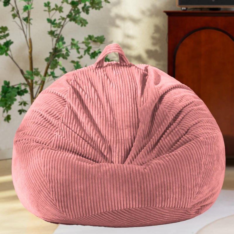 Stuffed Animal Storage Bean Bag Cover No Filler Corduroy Kids  Toddler Bean Bag Chair for Teens  Adults Toy Storage Organizer Comfy Sofa for Playroom Amber Color Kids Cover Only