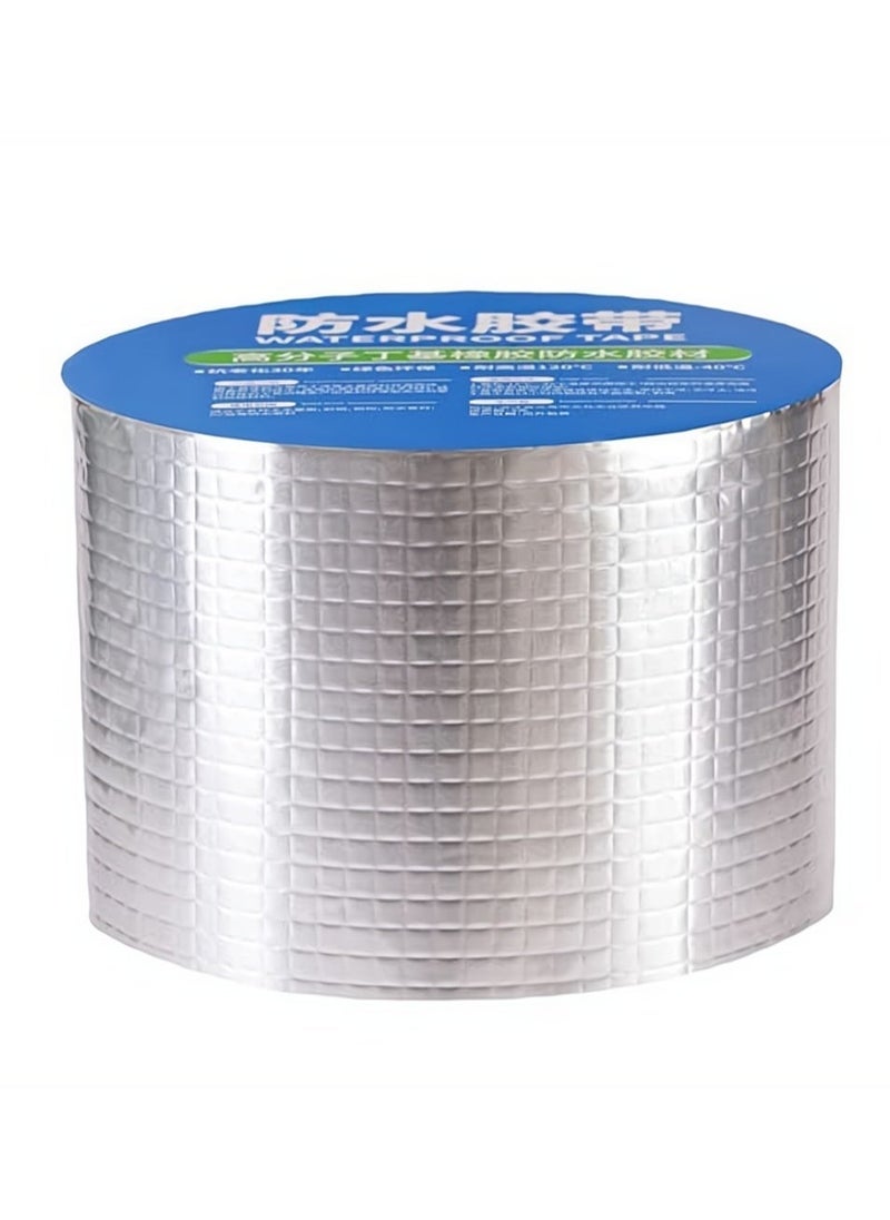 Excefore - Super Strong Aluminum Foil Butyl Tape 10cm X 5m Super Waterproof Tape Self Adhesive Adhesive Tape Kitchen and Bathroom House Roof Mending Materials for Pipes Patch Holes - Image 1