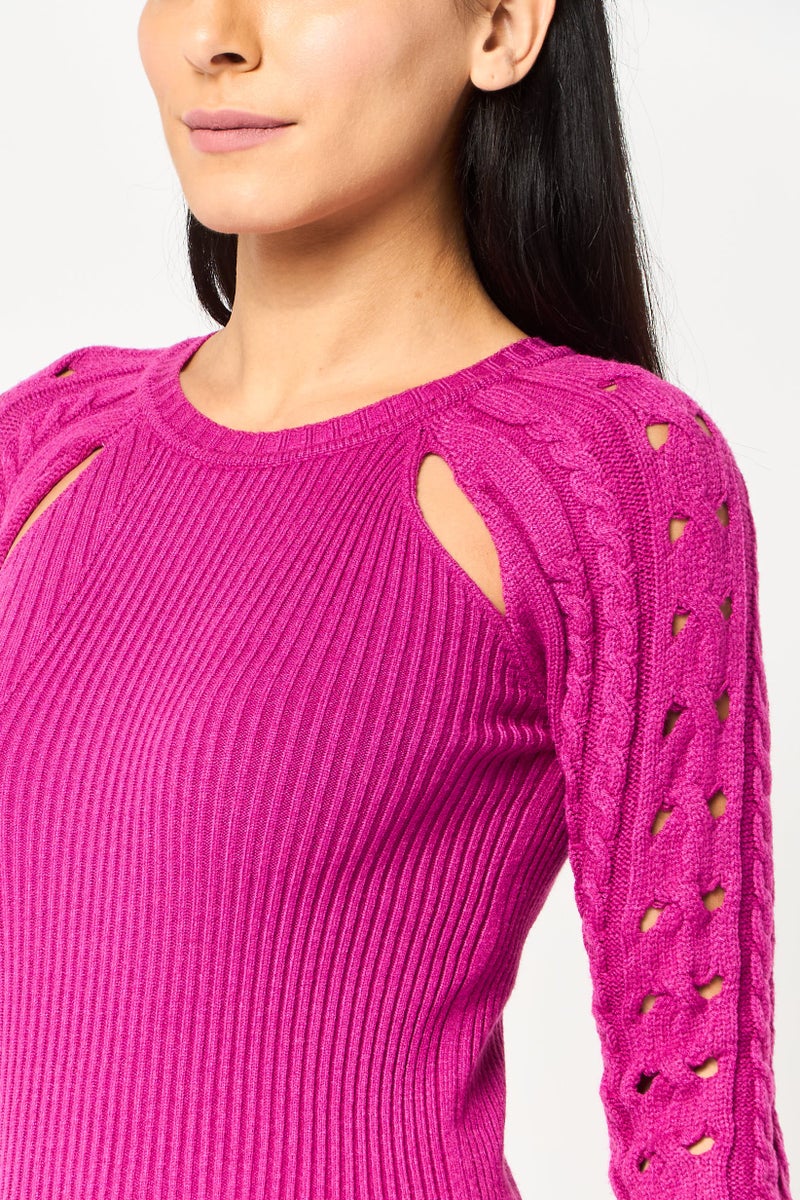 PINKO فستان سترة مضلعة للنساء، بنفسجي - Image 3