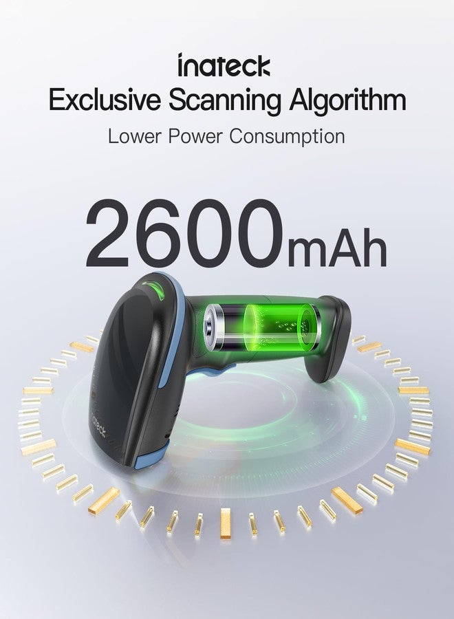Inateck 2D Barcode Scanner, Wireless Bluetooth QR Barcode Scanner, Handheld Scanner with APP and SDK, 1 Charge for 3 Months, BCST-23 Blue - Image 3