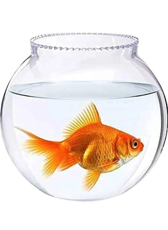 Laxmi Aesthetics Fish Aquarium Bowl Zig-zag Collar 8inch Crystal Clear Zig Zag Neck Bowl Aquarium, Round Collar Vase, Fish Pot for Home & Centre Table Decoration - Set of 1 Piece (Size:- 8 Inches) - Image 3