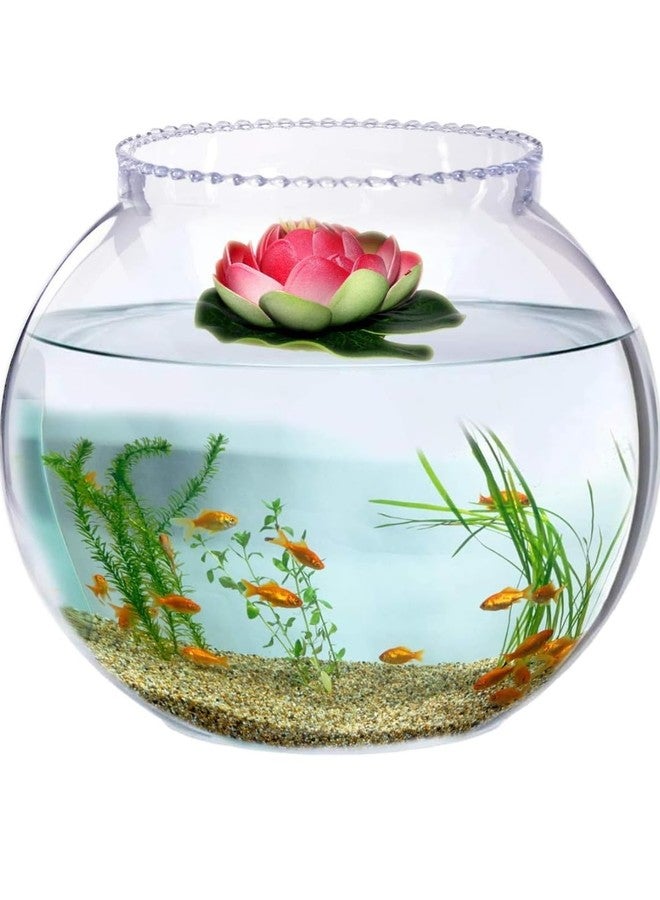 Laxmi Aesthetics Fish Aquarium Bowl Zig-zag Collar 8inch Crystal Clear Zig Zag Neck Bowl Aquarium, Round Collar Vase, Fish Pot for Home & Centre Table Decoration - Set of 1 Piece (Size:- 8 Inches) - Image 2