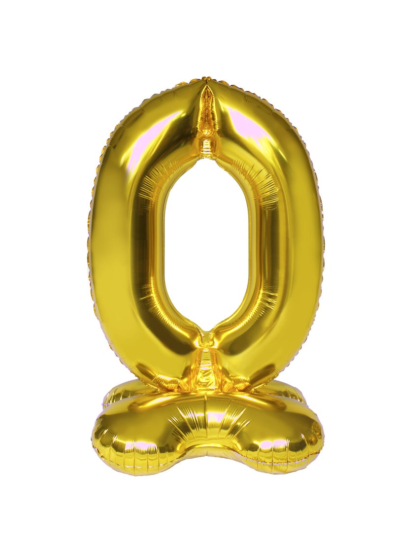 Party Zone Gold Stand Number Balloon 0 39'' 