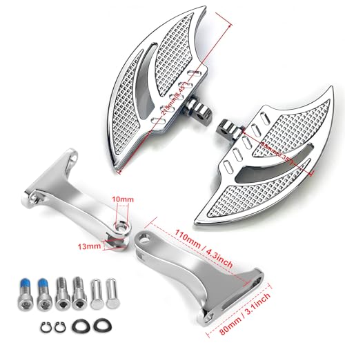 TOPRAMETAL For Harley Floorboards Touring Street Road Glide For Harley Davidson Passenger Floorboards Motorcycle Footboards (Chromed, Rider+Passenger+shifter+pedal) - Image 5