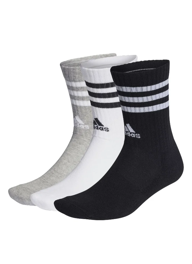 Adidas adidas 3stripes cushioned sportswear 3 pair pack unisex crew socks