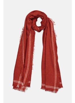 Women Texture Wrap Scarf 200 L x 80 W cm, Rust