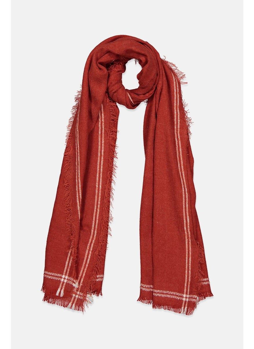 Stradivarius - Women Texture Wrap Scarf 200 L x 80 W cm, Rust - Image 1