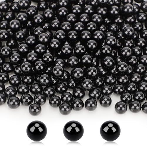 Suream Beads for Makeup Brush Holder 1300Pcs Black No Hole Round Beads 8mm031In Bulk Vase Filler Pearls for Holding Brush Lipstick Eyeliner Birthday Party Wedding Table Scatter Craft Decoration