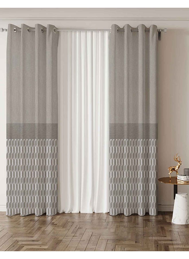 SHATTA - Ready-Made Printed Curtain ( Two Pieces Grommet) 275x270x275 - Image 1