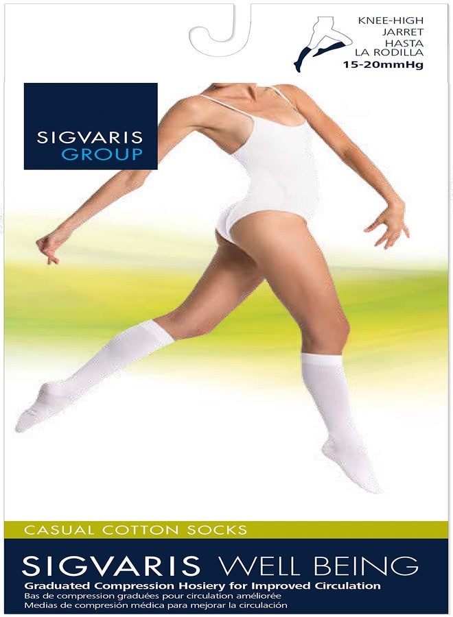 SIGVARIS Women's Casual Cotton 146 - Calf High Medical Compression Socks - 15-20mmHg - A (Small) - Khaki - Image 2
