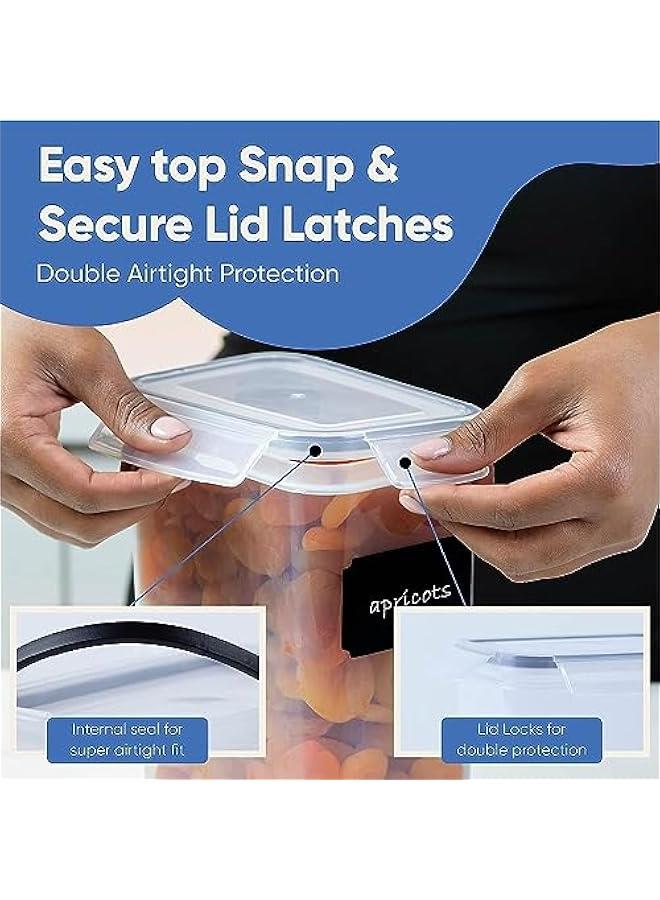 HOOKOR 24 Pack Airtight Food Storage Containers with Lids, Kitchen and Pantry Organization and Storage, BPA Free Kitchen Storage Containers for Spaghetti, Sugar,Cereal, Rice, Flour & Oats - Image 4