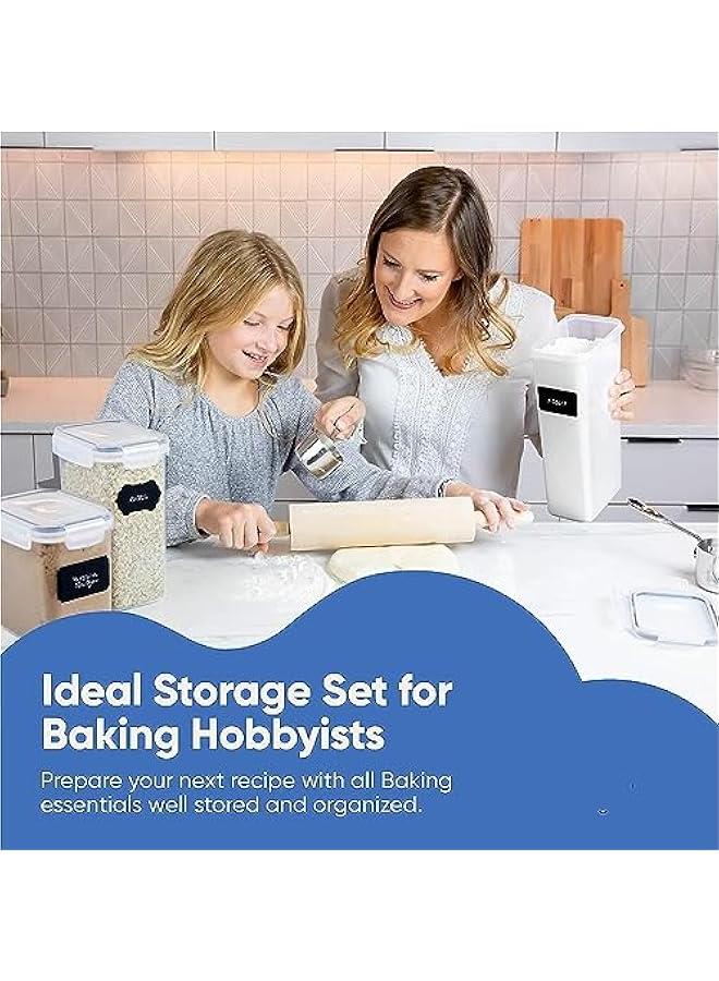 HOOKOR 24 Pack Airtight Food Storage Containers with Lids, Kitchen and Pantry Organization and Storage, BPA Free Kitchen Storage Containers for Spaghetti, Sugar,Cereal, Rice, Flour & Oats - Image 5