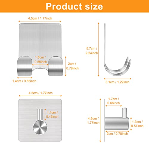 CGBE 4 Packs Shower Hooks for Inside Shower, Self Adhesive Shaver Holder Hanger Hook for Bathroom Damage Free Wall Hooks for Razor Loofah Sponge - Image 3