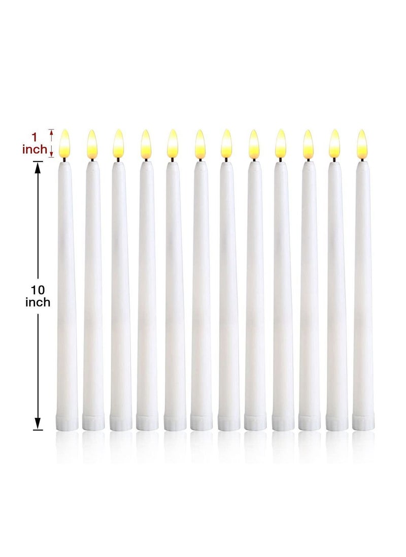 Y&D LED Taper Candles with Remote, 6 Pcs 28cm Long Flameless Flickering Window Battery Operated White Candle for Home, Restaurant, Wedding  - Image 3