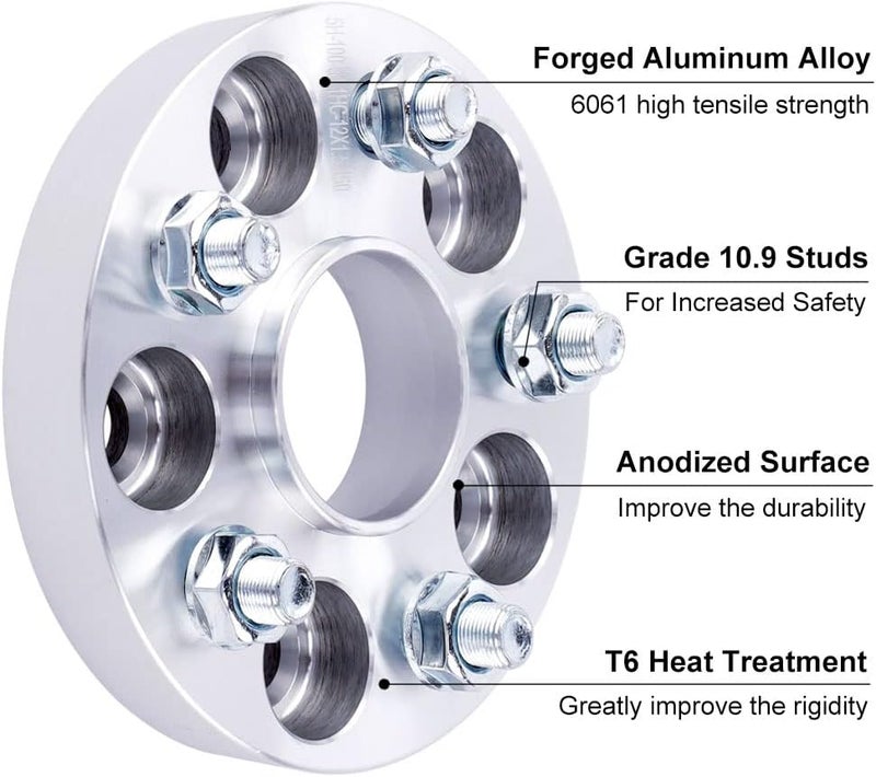 DCVAMOUS 4PC 5x115 Hubcentric Wheel Spacers 1 Inch with 14x1.5 Studs 71.5mm Hub Bore for Dodge - Image 5
