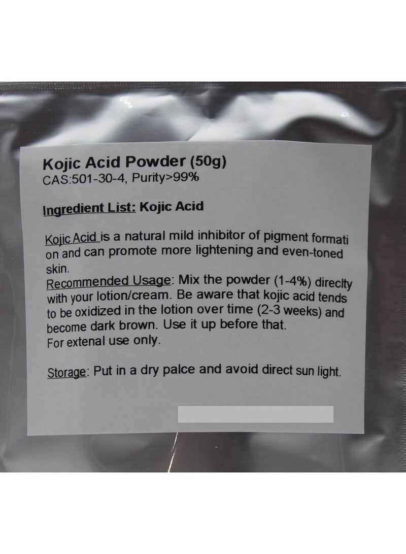 Rice Essence Pure Kojic Acid Powder, 50g, for DIY Lotion Cream Serum Soap - Image 3