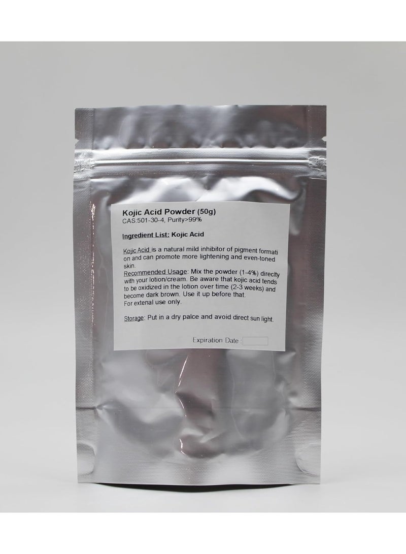 Rice Essence Pure Kojic Acid Powder, 50g, for DIY Lotion Cream Serum Soap - Image 4