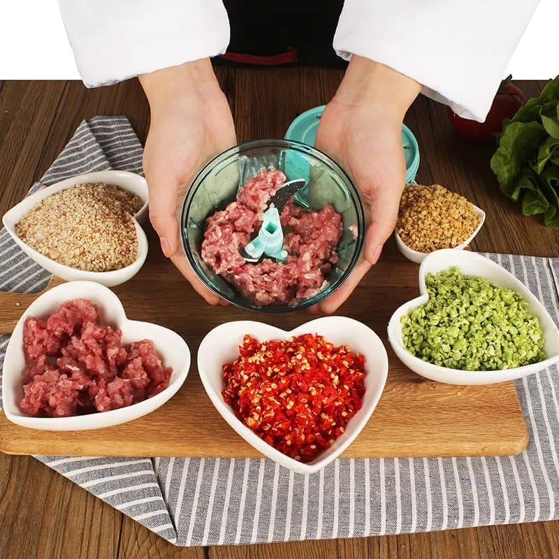 EXPORTTANZA Plastic 450 ML Manual Vegetable Chopper with 3 Blades Pull ChopperVegetable Cutter Dori Chopper Quick Chopper 450 ml Multicolour - Image 5