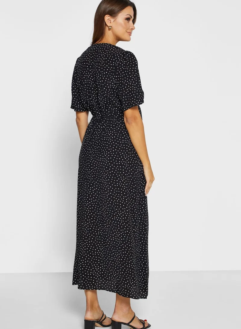 New Look Maternity V-Neck Printed Dress
