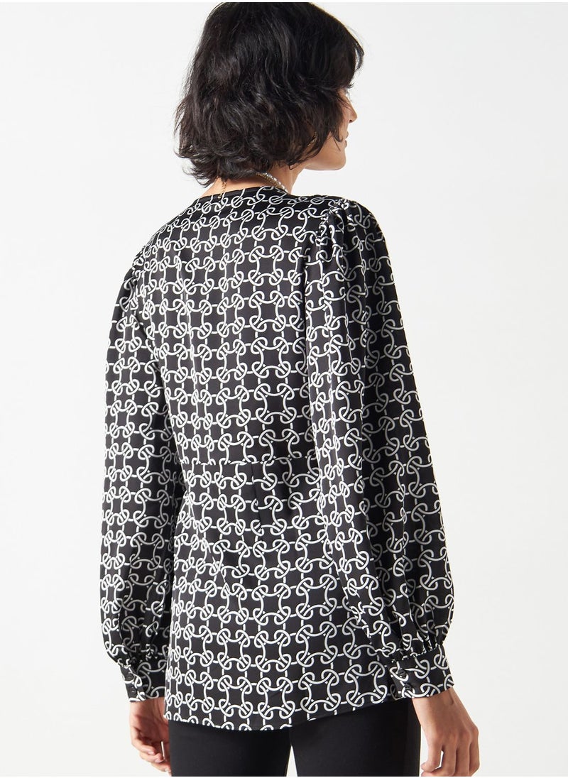 Iconic Printed Wrap Top  - Image 2