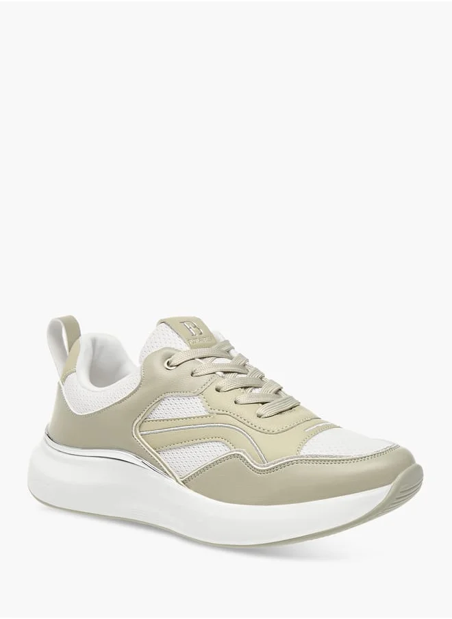 فلورا بيلا من شو إكسبرس Womens Panelled Sneakers With Lace-Up Closure