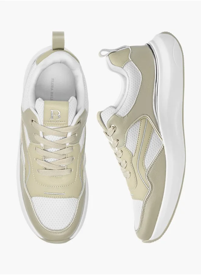 فلورا بيلا من شو إكسبرس Womens Panelled Sneakers With Lace-Up Closure
