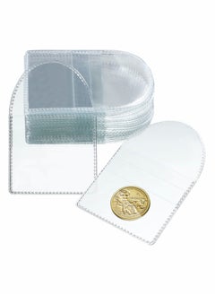 Excefore Single Pocket Coin Sleeves, 50 Pcs Collectors Individual Clear Plastic Sleeves Holders Small Pouch Protector for Coins Jewelry and Items Storage (2.2 Inches)  - Image 1