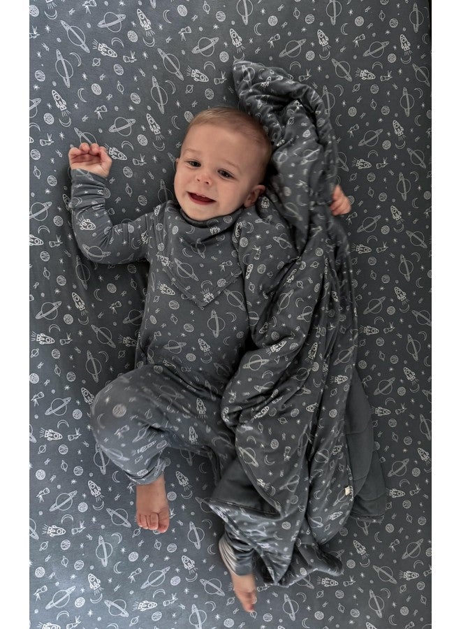 GUNAMUNA Unisex Baby Bandana Drool Bib for Teething, Soft Adjustable Newborn Infant Bibs for Baby Girls and Boys, Space Print - Image 2