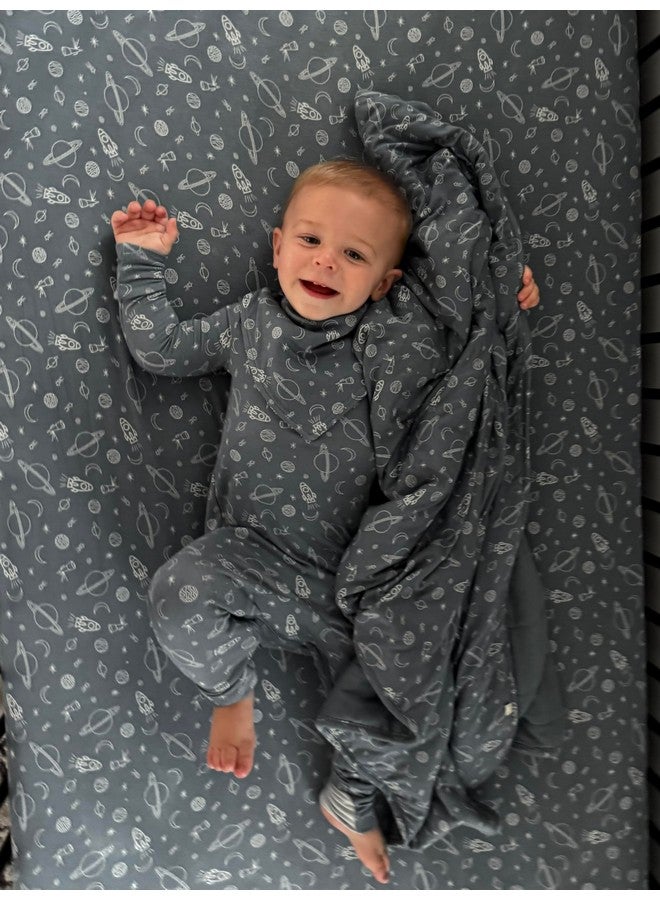 GUNAMUNA Unisex Baby Bandana Drool Bib for Teething, Soft Adjustable Newborn Infant Bibs for Baby Girls and Boys, Space Print - Image 3