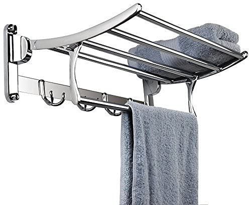 HOMAVA Homava Stainless Steel Chrome Finish Folding Towel Rack 2 Ft 60 X 25 X 13 cm Silver  - Image 4