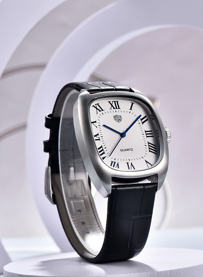 RollsTimi  RT7904 Men's Quartz Watches 36MM Classic Leather Watchband Business Wrist Watch for Man - Image 5