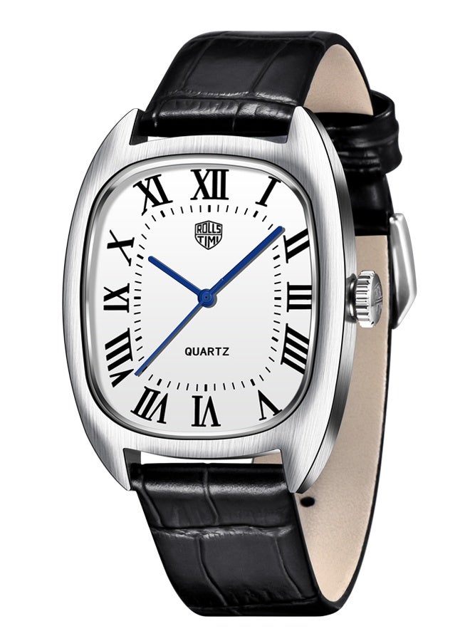 RollsTimi  RT7904 Men's Quartz Watches 36MM Classic Leather Watchband Business Wrist Watch for Man - Image 1