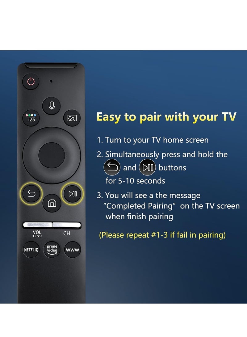 Voice Remote Control for Smart TVs – Replacement Remote Compatible with Curved QLED UHD 4K & 8K Series | Universal Smart TV Remote with Voice Command, Easy Navigation, Shortcut Buttons for Netflix, Prime Video, and More | Plug & Play Design - Image 3