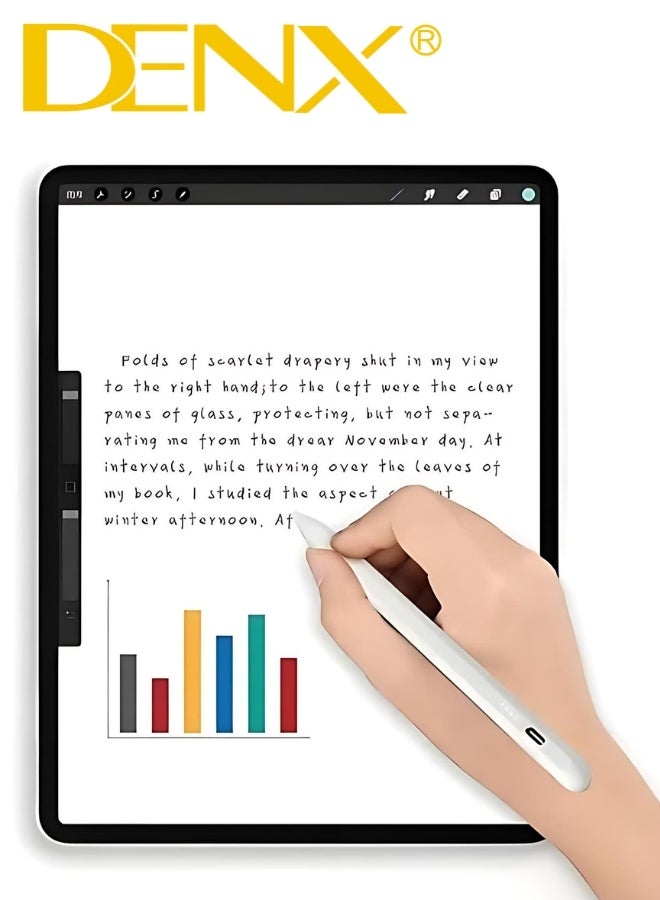 Denx Stylus Pen for iPad with Palm Rejection, Active Pencil Compatible with (2018-2022) Apple iPad Pro 11/12.9 inch, iPad 10th/9th/8th/7th/6th Gen, iPad Air 5th/4th/3rd Gen, iPad Mini 6th/5th Gen - Image 4