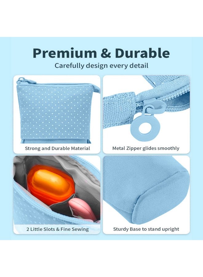 Storite Standing Up Pencil Case Stationery Items for Girls and Boys Canvas Bags Pen Pencil Pouch Case for School College & Office,Cute Stationary Box Organizer for Daily Use,Gifts for Kids - Blue - Image 5