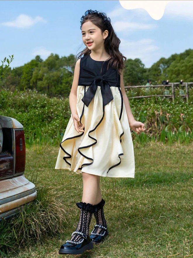 Take Two Girls Sleeveless Ruffle Detail Dress