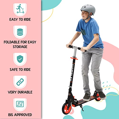 Wembley Kick Scooter for Kids 5+ Years | 2 Wheels Steel Frame Foldable and 3 Adjustable Height | Skating Cycle Kids Scooter 5 to 10, 12 Years Boys Girls - Orange BIS Certified - Capacity 50kg - Image 5
