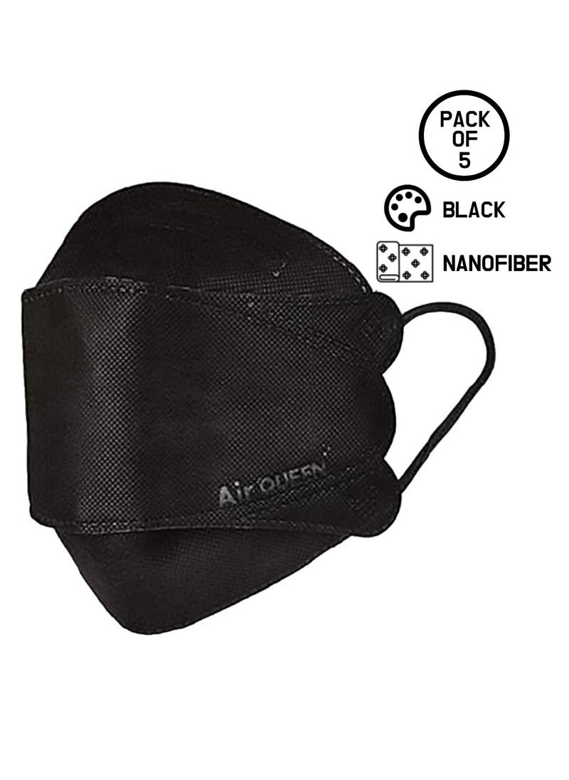 Air QUEEN - Pack Of 10 Pieces Nanofiber Filter Face Mask For Adults Face Mask Black And White - Image 1