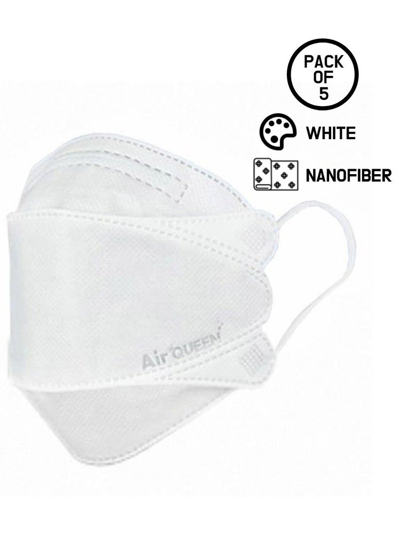 Air QUEEN - Pack Of 10 Pieces Nanofiber Filter Face Mask For Adults Face Mask Black And White - Image 1