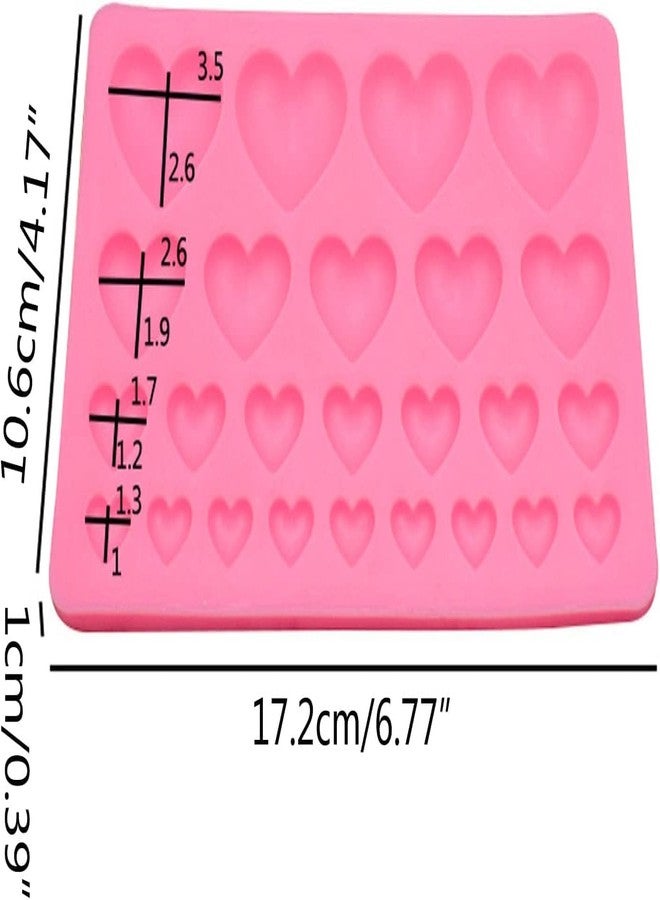 Skytail 25 Cavity Mixed Size Heart Silicone Mold for DIY Chocolate Candy Fondant Cake Decoration Cupcake Cookie Resin Casting Jewelry Making Earrings Keychains Clay Wax - Image 2