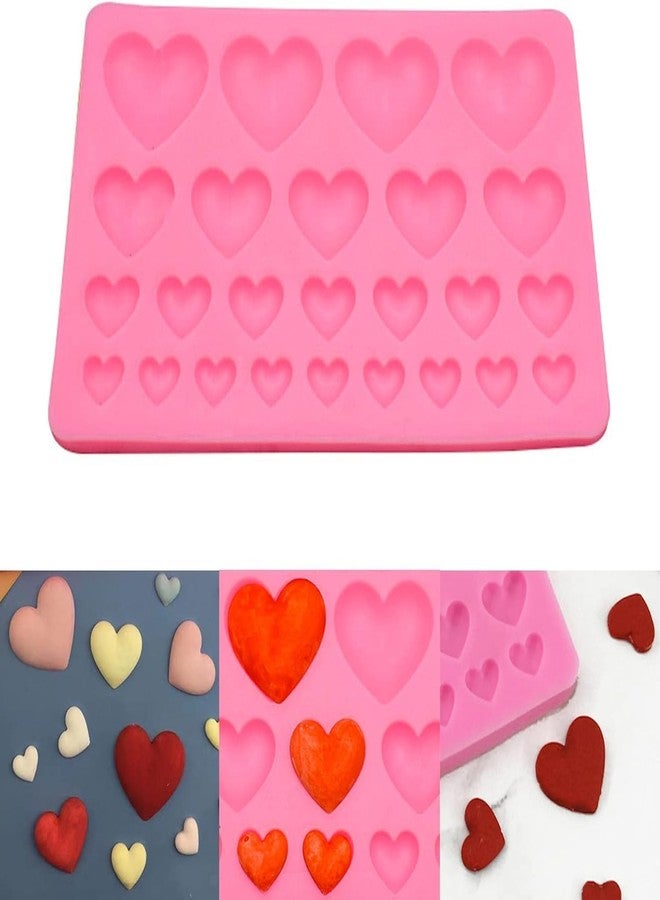 Skytail 25 Cavity Mixed Size Heart Silicone Mold for DIY Chocolate Candy Fondant Cake Decoration Cupcake Cookie Resin Casting Jewelry Making Earrings Keychains Clay Wax - Image 1